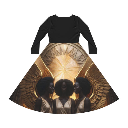 Elegant Women's Long Sleeve Dance Dress